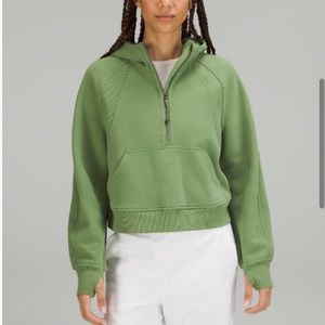 Green Foliage Scuba Oversized Half Zip Hoodie lululemon pullover sweatshirt